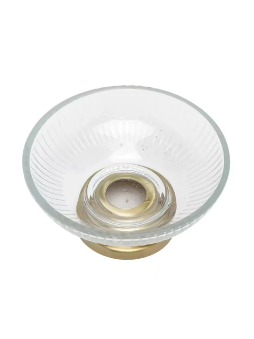 Antique Brass Saral Glass Soap Dish