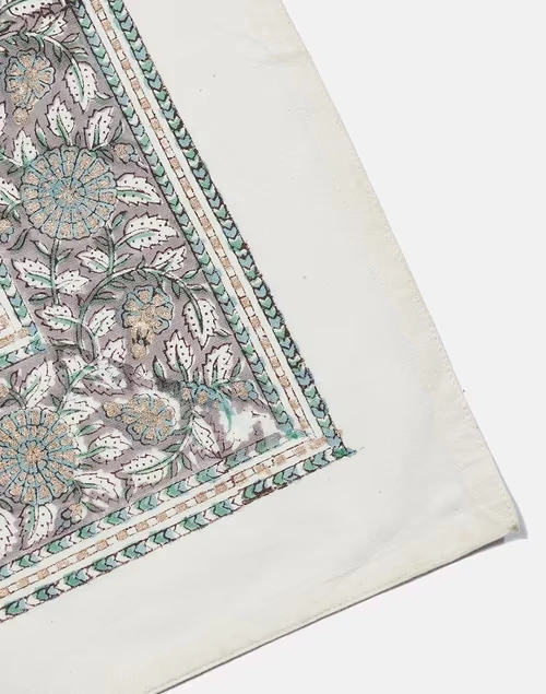 Blue Cotton Printed Antara Table Cover 4 Seater