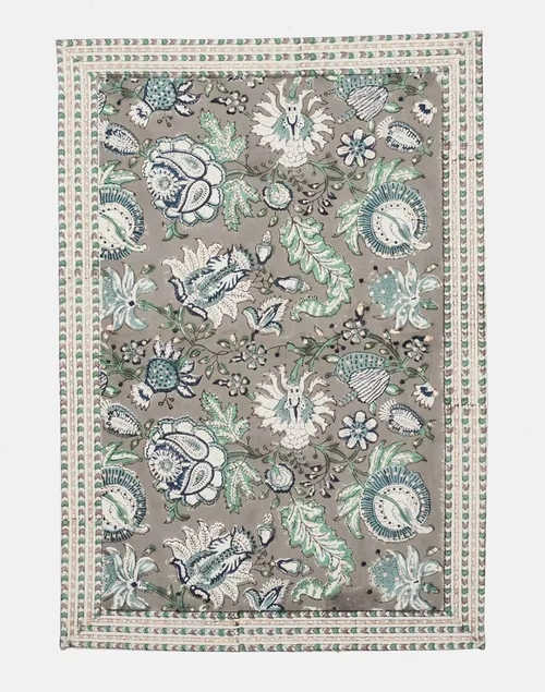 Blue Coromandel Cotton Hand Block Printed Mat | Set of 6