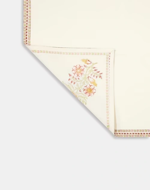 Yellow Coromandel Cotton Hand Block Printed Napkin | Set of 6