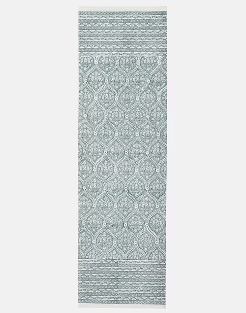 Blue Kiyansh Cotton Hand Block Printed Runner