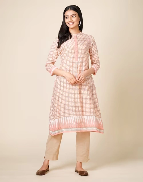 Cotton Printed Knee Length Kurta