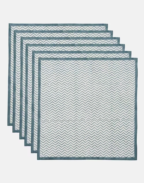 Jiera Cotton Block Print Napkin Set Of 6
