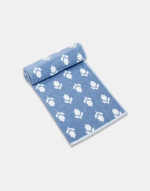 Blue Smriti Woven Cotton Towel