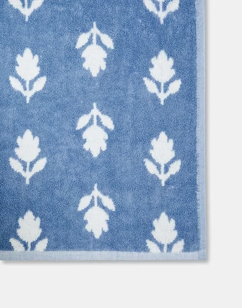 Blue Smriti Woven Cotton Towel 4 Blue Smriti Woven Cotton Towel