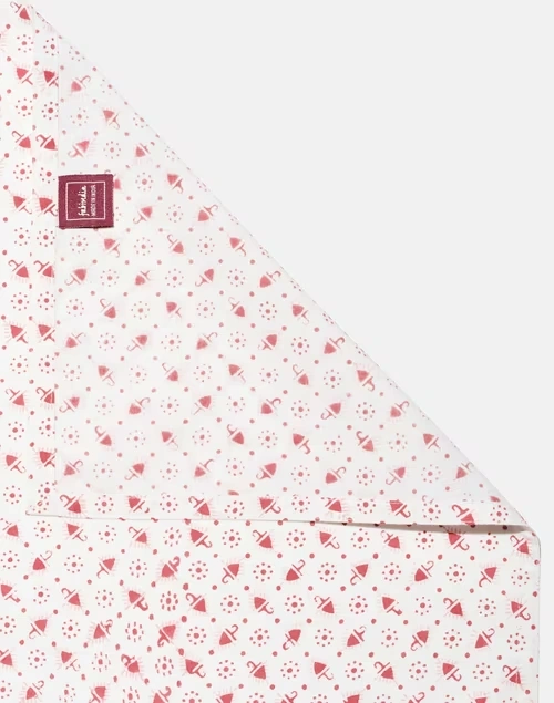 Red Vardaniya Cotton Printed Single Bed Sheet Set With 1 Pillow Cover