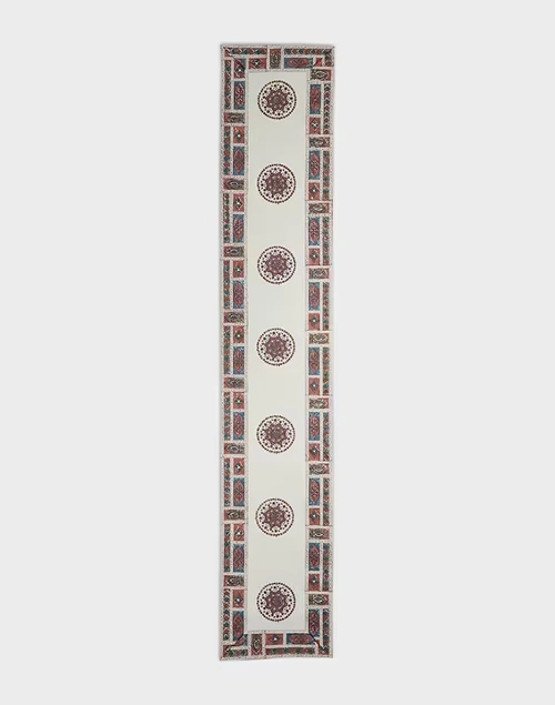 Cerise Cotton Block Print Table Runner