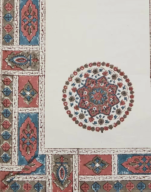 Cerise Cotton Block Print Table Runner 4 Cerise Cotton Block Print Table Runner