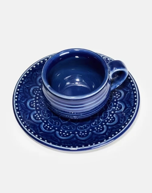 Vatika Nilaya Embossed Cup N Saucer Set