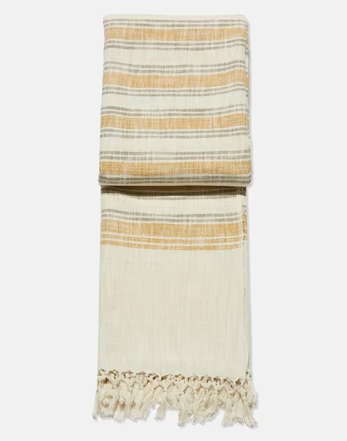 Yellow Jaira Cotton Hand Woven Bed Cover 3 Yellow Jaira Cotton Hand Woven Bed Cover