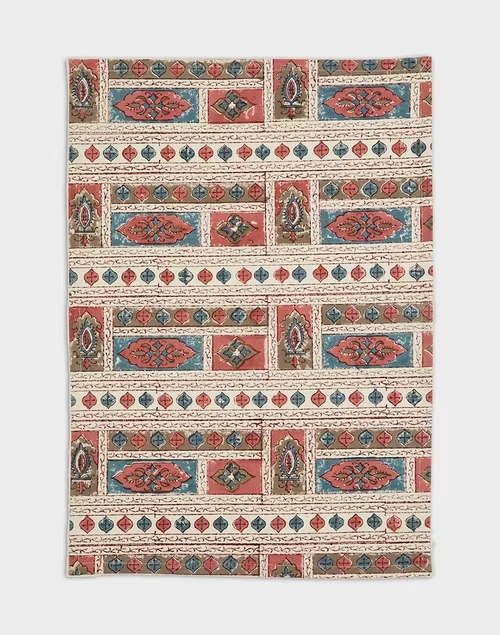 Cerise Cotton Block Print Table Mat Set Of 6
