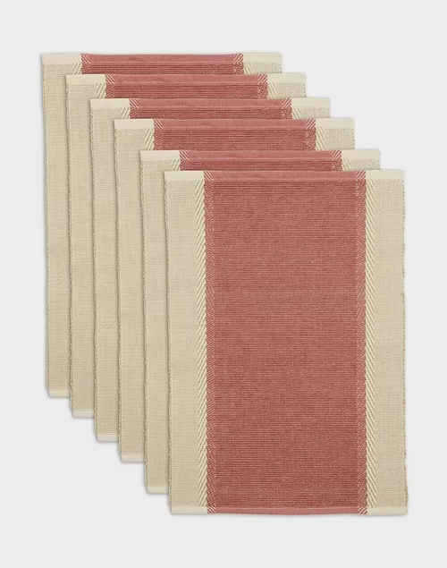 Cerise Cotton Woven Table Mat Set Of 6