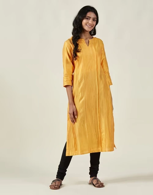 Cotton Silk Textured Long Kurta