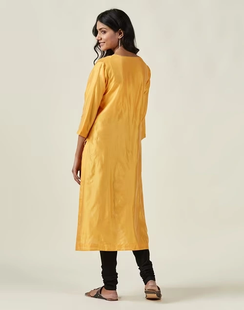 Cotton Silk Textured Long Kurta