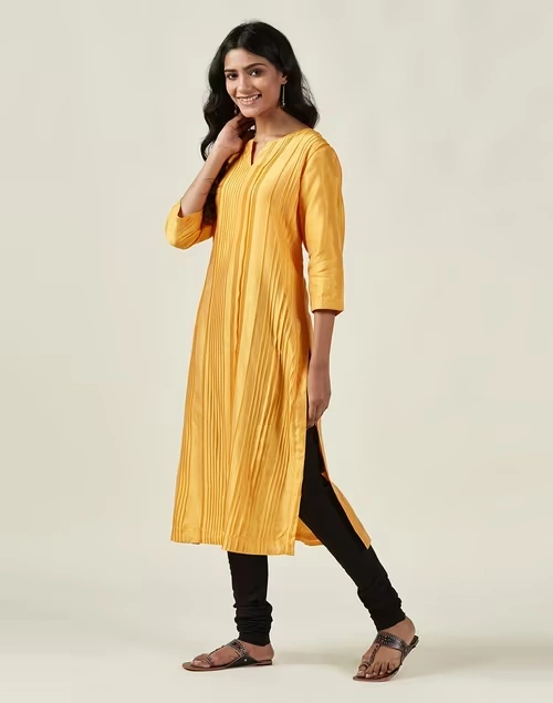 Cotton Silk Textured Long Kurta