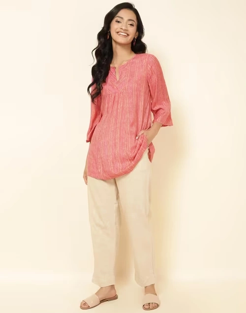 Beige Cotton Casual PJ Pant With Drawstring