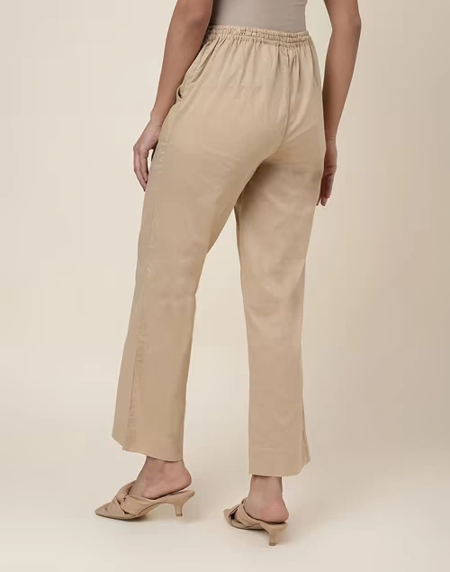 Beige Cotton Woven Ethnic Casual Pant 3 Beige Cotton Woven Ethnic Casual Pant