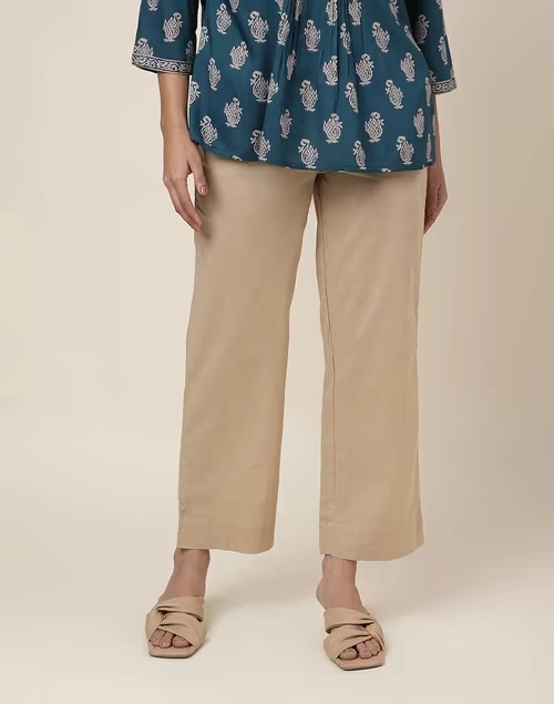 Beige Cotton Woven Ethnic Casual Pant 4 Beige Cotton Woven Ethnic Casual Pant