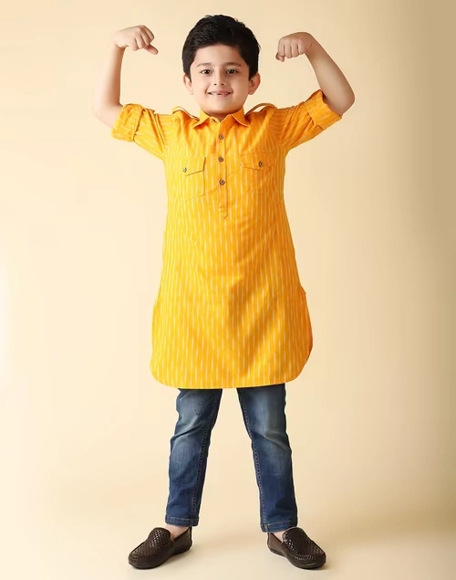 Cotton Woven Ikat Long Kurta