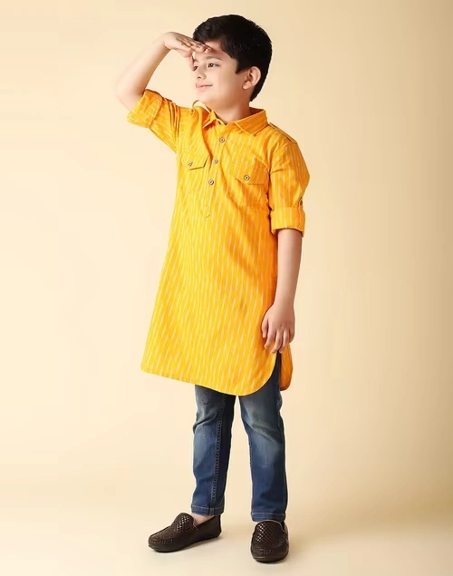 Cotton Woven Ikat Long Kurta