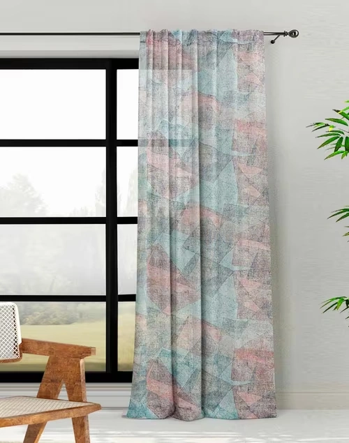 Blue Asiko Linen Curtain 7 Feet | 1pc