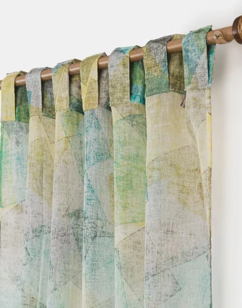 Blue Linen Woven Asiko Curtain 7 Feet | 1 Pc 4 Blue Linen Woven Asiko Curtain 7 Feet | 1 Pc