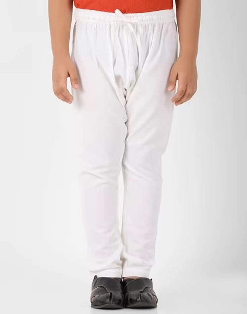 Natural Cotton Churidar With Elasticated Waistband & Drawstring