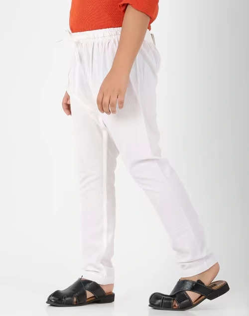 Natural Cotton Churidar With Elasticated Waistband & Drawstring