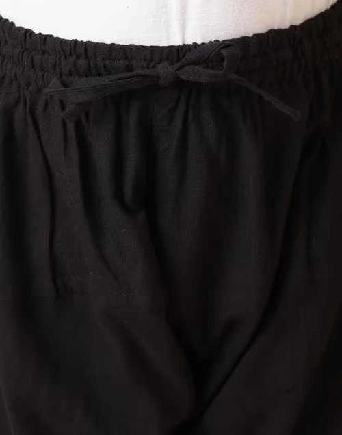 Black Cotton Churidar With Elasticated Waistband & Drawstring