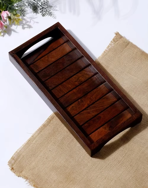 Brown Sheesham Wood Tray