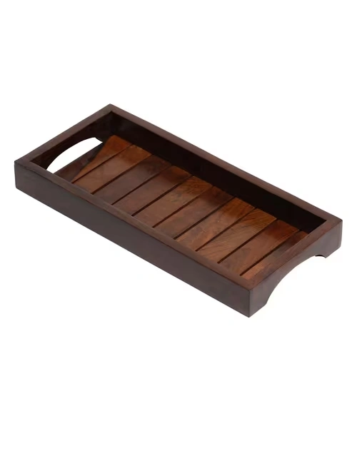 Brown Sheesham Wood Tray 3 Brown Sheesham Wood Tray