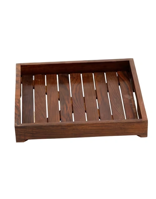 Brown Sheesham Wood Tray 4 Brown Sheesham Wood Tray