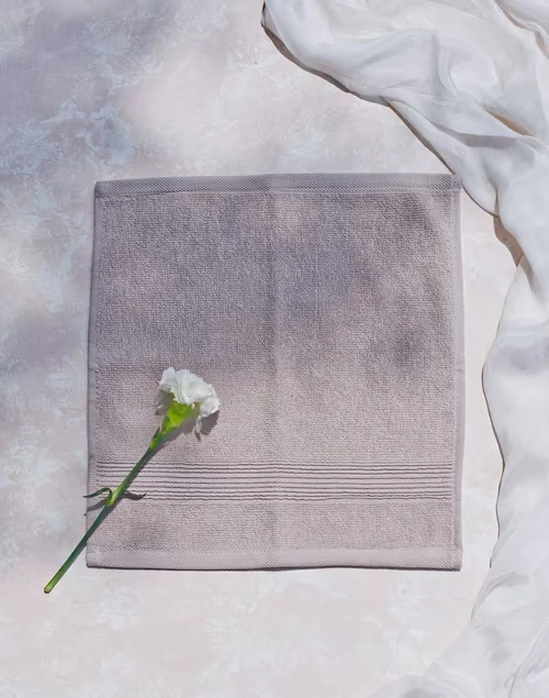 Beige Sancha Cotton Pile Face Towel Set Of 2