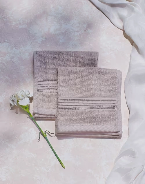 Beige Sancha Cotton Pile Face Towel Set Of 2 3 Beige Sancha Cotton Pile Face Towel Set Of 2