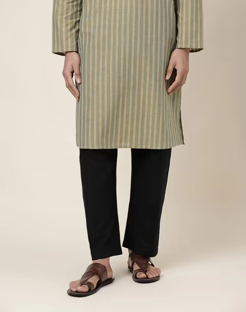 Black Cotton Woven Pyjama