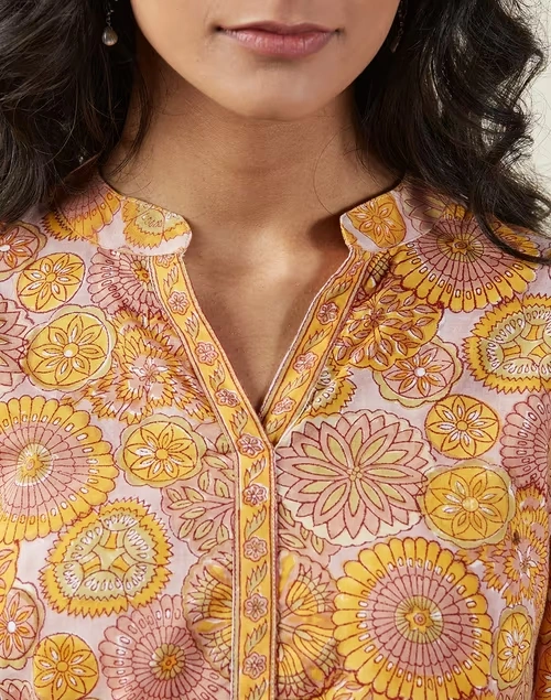 Cotton Printed Knee Length Kurta