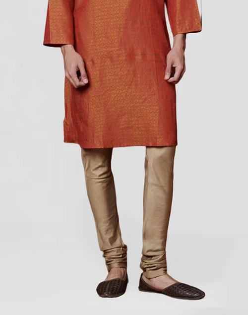 Beige Viscose Blend Churidar