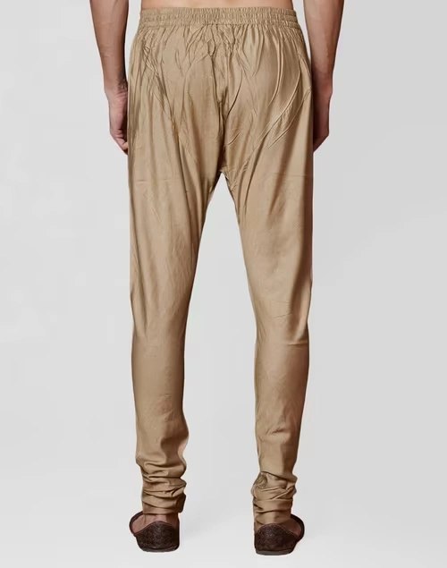 Beige Viscose Blend Churidar