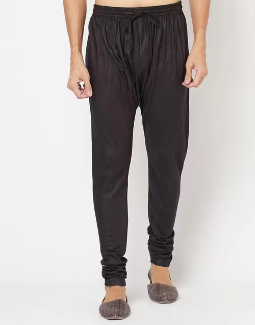 Black Viscose Blend Churidar