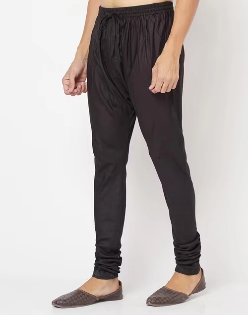 Black Viscose Blend Churidar