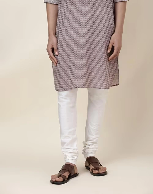 White Viscose Blend Churidar