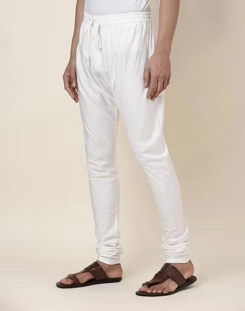 White Viscose Blend Churidar