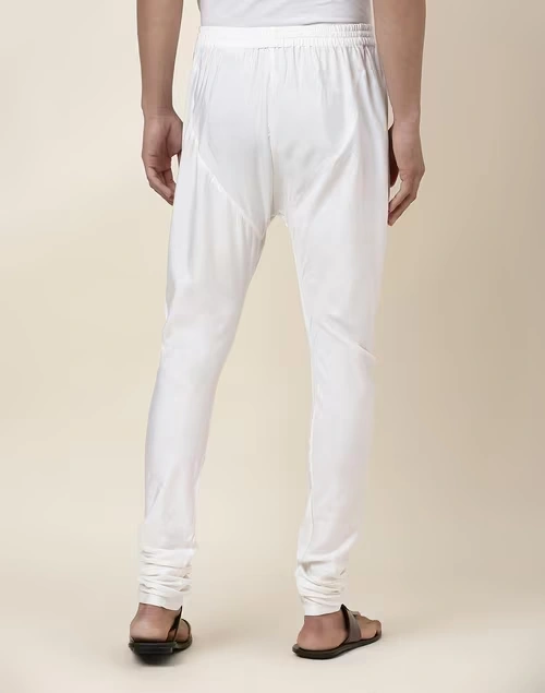 White Viscose Blend Churidar