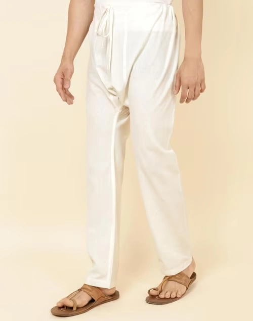 Natural Cotton Regular Pyjama with Drawstring 3 Natural Cotton Regular Pyjama with Drawstring