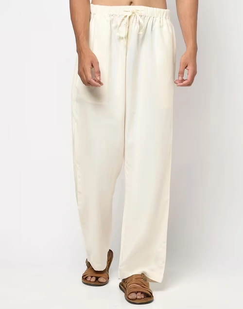 Natural Cotton Straight Leg Pyjama with Elasticated waist