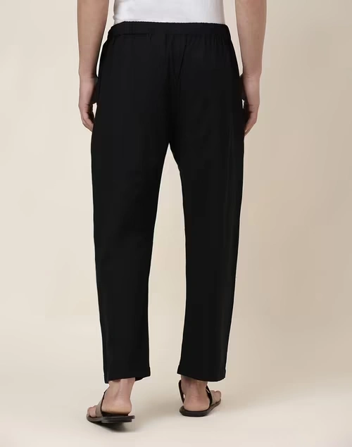 Black Cotton Woven Pyjama 3 Black Cotton Woven Pyjama