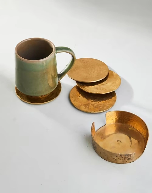Brass Jiera Metal Coasters Set Of 4