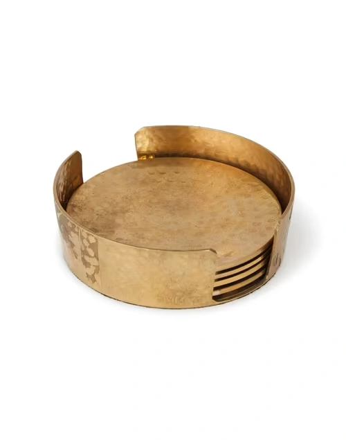 Brass Jiera Metal Coasters Set Of 4
