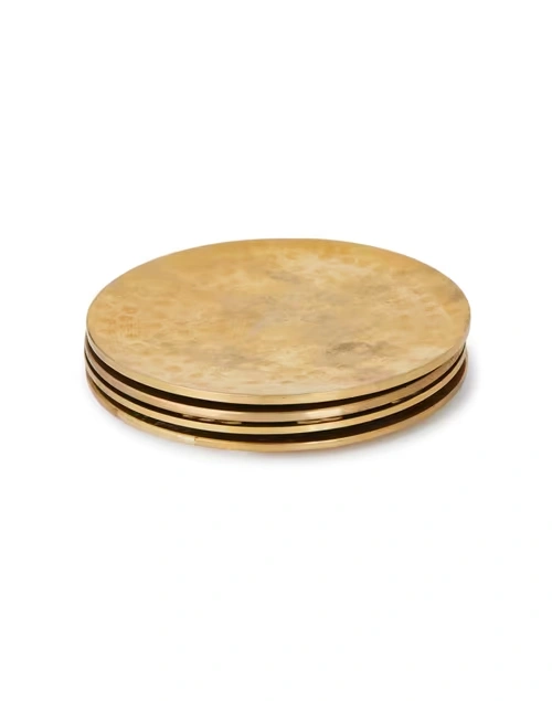 Brass Jiera Metal Coasters Set Of 4 4 Brass Jiera Metal Coasters Set Of 4