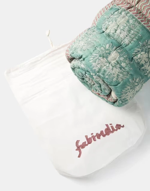 Off White Cotton Woven Quilt Cover - Double